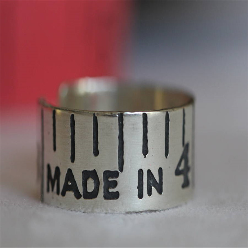 Etched vintage style tape measure ring product image