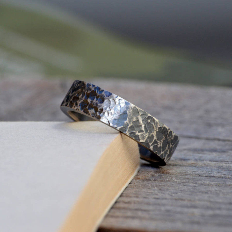 Personalised textured wedding band product image