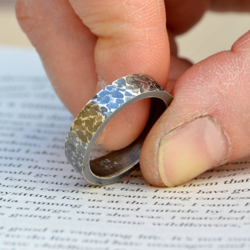 Personalised textured wedding band product image