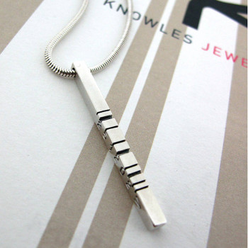 Thin Silver Barcode Pendant Thin Silver Barcode Pendant