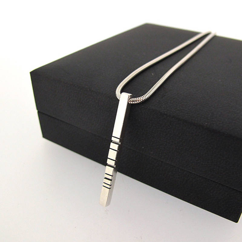 Thin Silver Barcode Pendant Thin silver barcode pendant gallery image