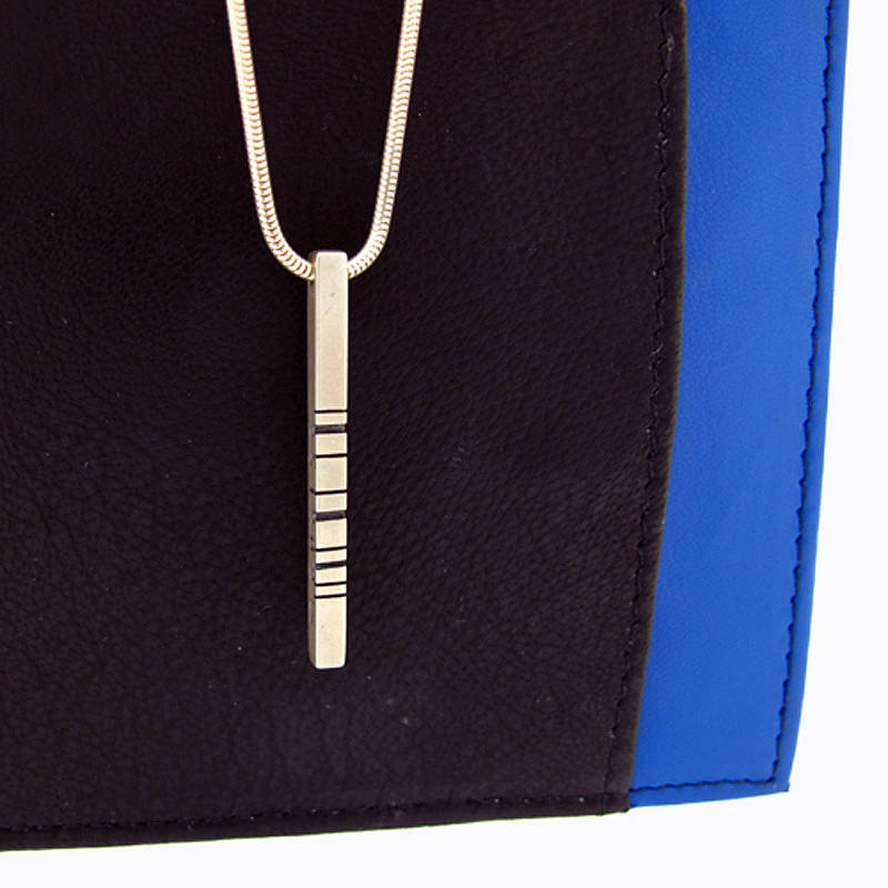 Thin Silver Barcode Pendant Thin silver barcode pendant gallery image