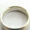 Thin Hammered Ring Detail Thin hammered ring detail view