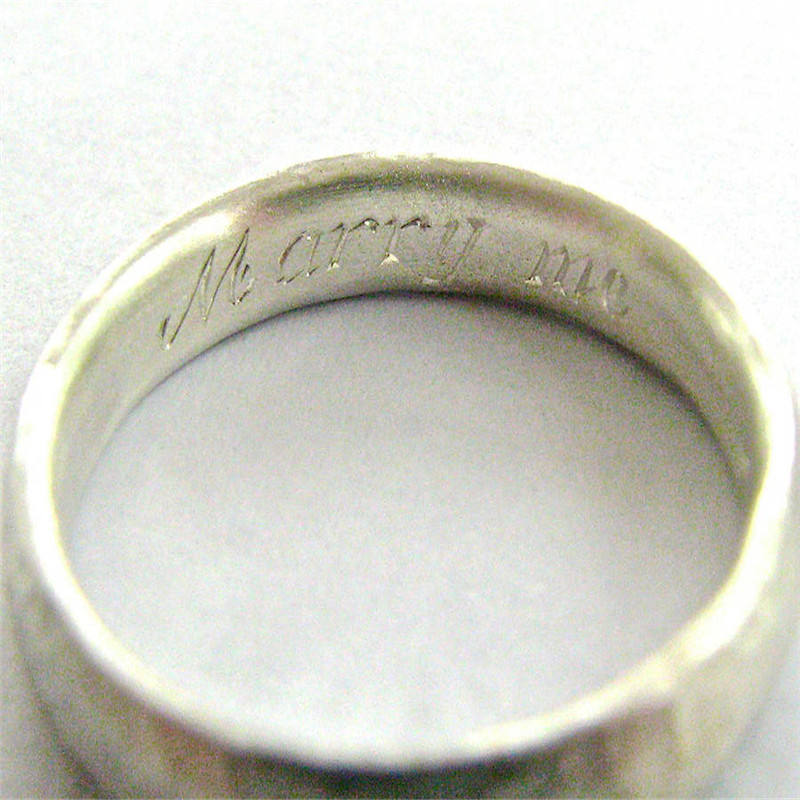Thin Hammered Ring Detail Thin hammered ring detail view