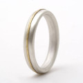 Thin Silver Ring with 18ct Yellow Gold Detail Thin silver ring with 18ct yellow gold detail