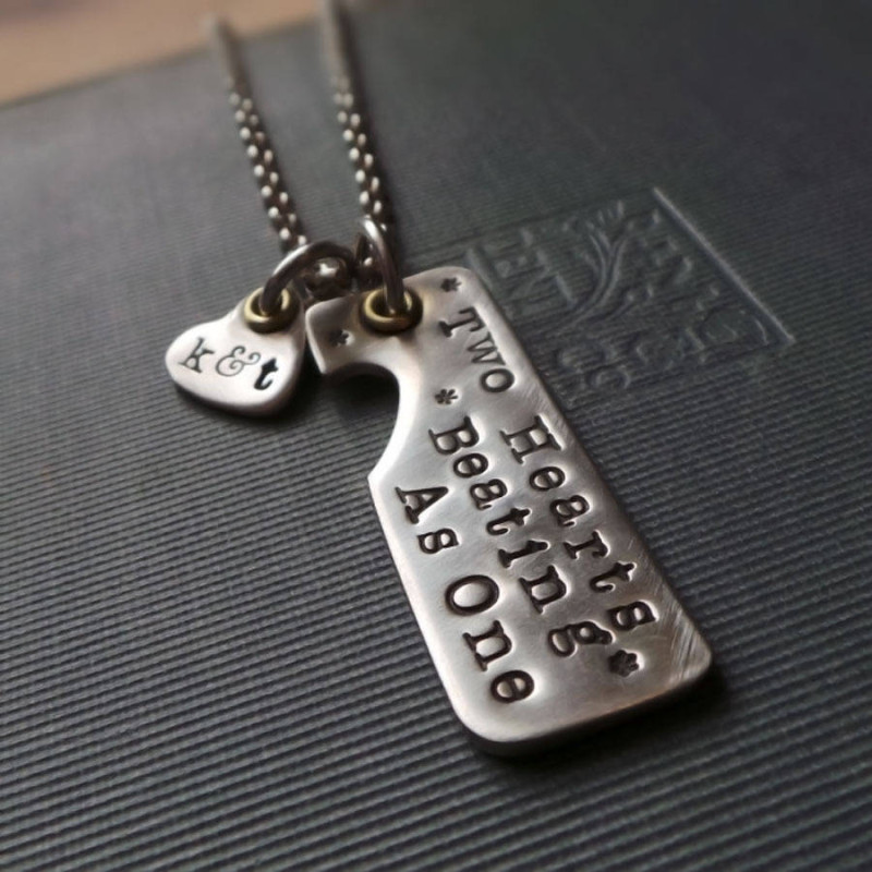 Two Hearts Beat As One couples necklace product image