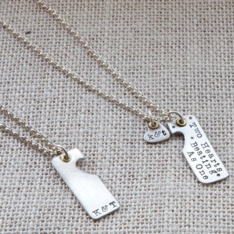 Two Hearts Beat As One couples necklace product image
