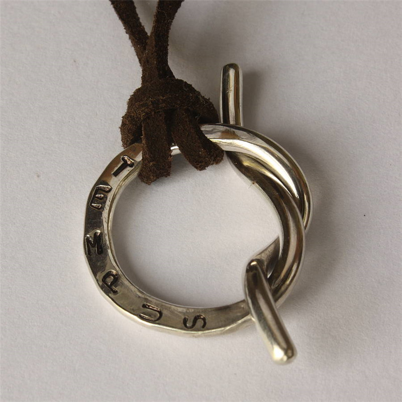 Personalised Unisex Silver Knot Necklace Personalised unisex silver knot necklace gallery view