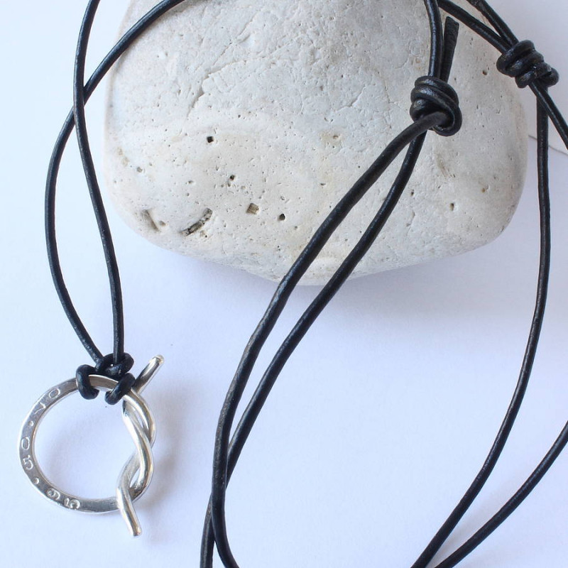 Personalised Unisex Silver Knot Necklace Personalised unisex silver knot necklace gallery view