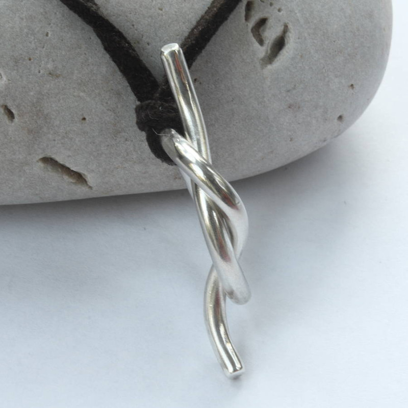 Personalised Unisex Silver Knot Necklace Personalised unisex silver knot necklace gallery view