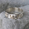 Handmade textured unisex band ring