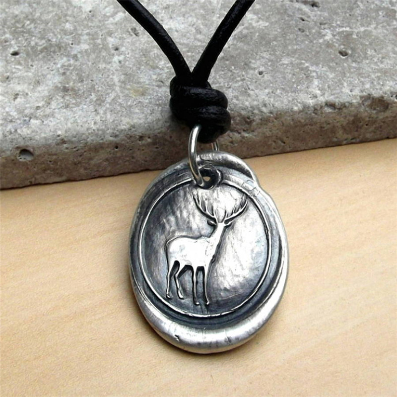 Wax Seal Deer Necklace Wax seal deer pendant necklace