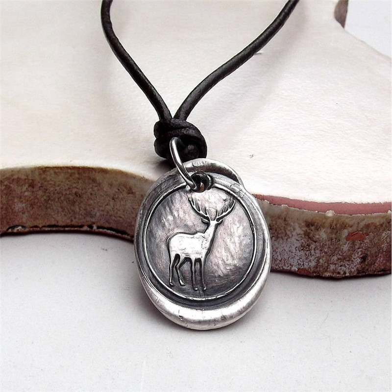 Wax Seal Deer Necklace Wax seal deer pendant necklace