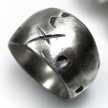 Rustic wide gnarled ring