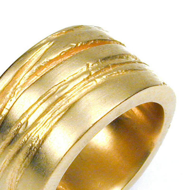 Wide Textured Bound Ring Close-Up Close-up of wide textured bound ring