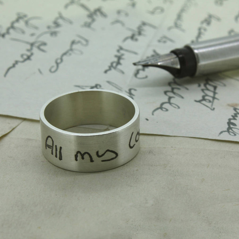 Your Own Handwriting Personalised Ring Your Own Handwriting Personalised Ring with 0.7 cm band